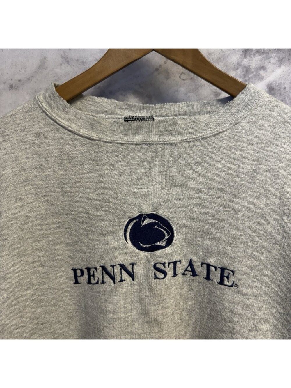 Vintage 90s Penn State Sweatshirt Mens XL Gray Embroidered Crew Neck